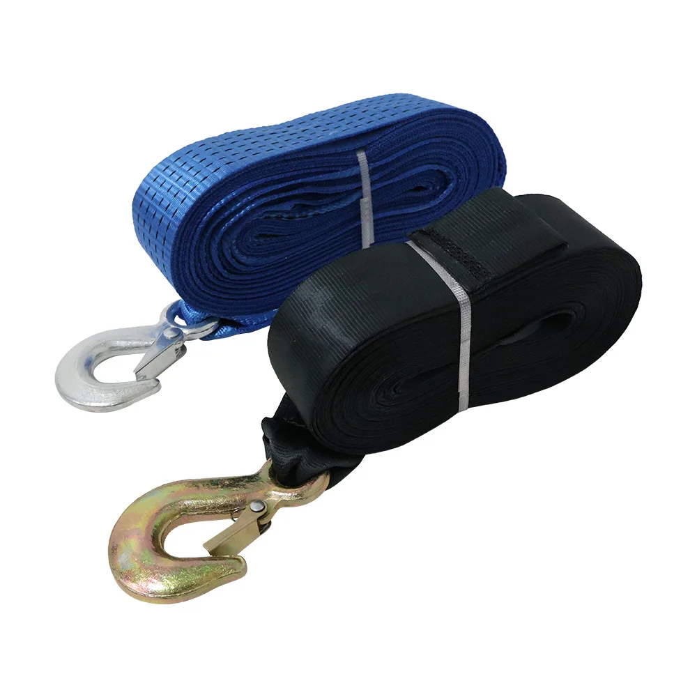 Manual Winch Expert 800LBS Small Manual Hand Winch Boat Trailer Winch with Orange Belt Strap Webbing with 2 Speed