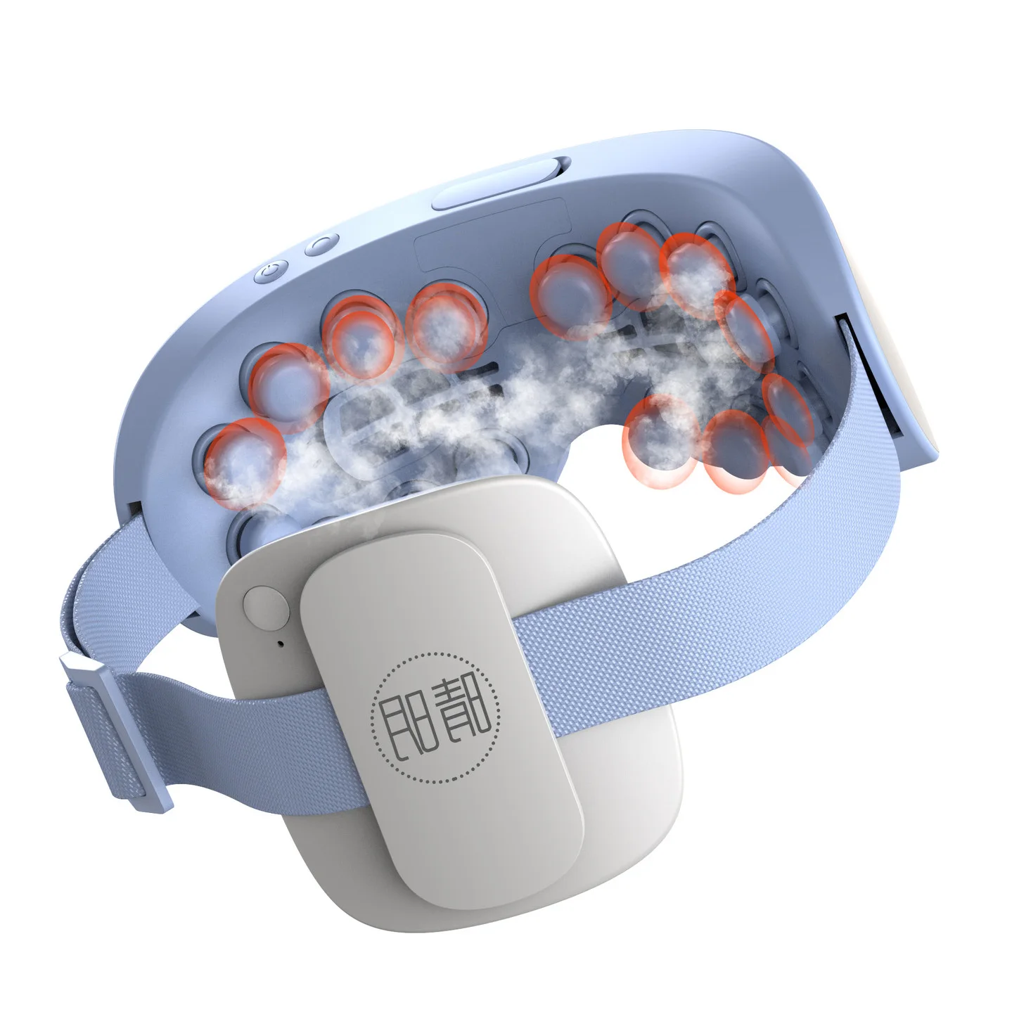 Eye Massager Xech Wireless Air Pressure, Vibration, Eye Massager Xech Eye Massager Machine Large Glasses with Head Massager