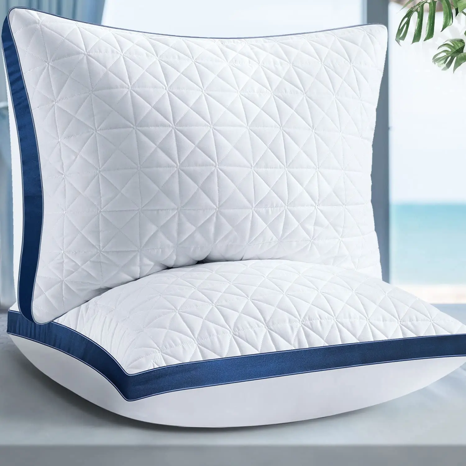 Cooling Hotel Luxury Pillow Supportive Breathable Down Alternative Gusseted Pillow