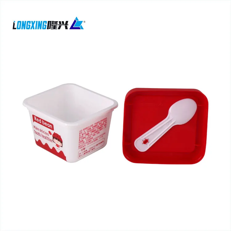 Manufacturer eco friendly square 100g IML disposable pp plastic ice cream tub ice cream cup custom ice cream plastic containers