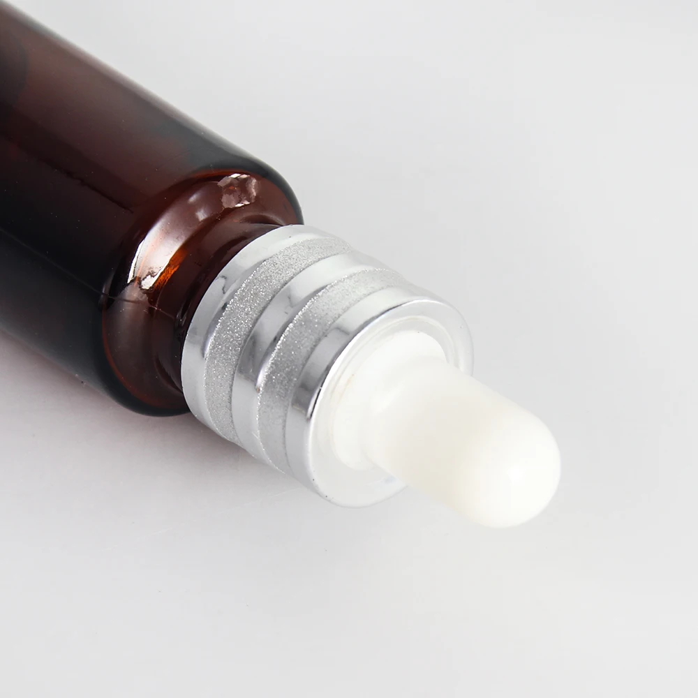 Dropper Types Cosmetics Packaging Amber Glass Dropper Bottle for Serum Essential Oil Skincare-Clear Pipette Container