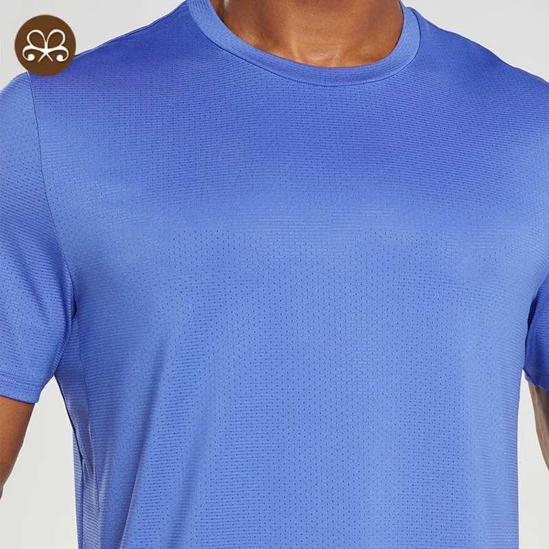 Wholesale Quick Dry Gym Muscle Fit  Mesh T Shirts Breathable Custom Printed Fitness T Shirts Men