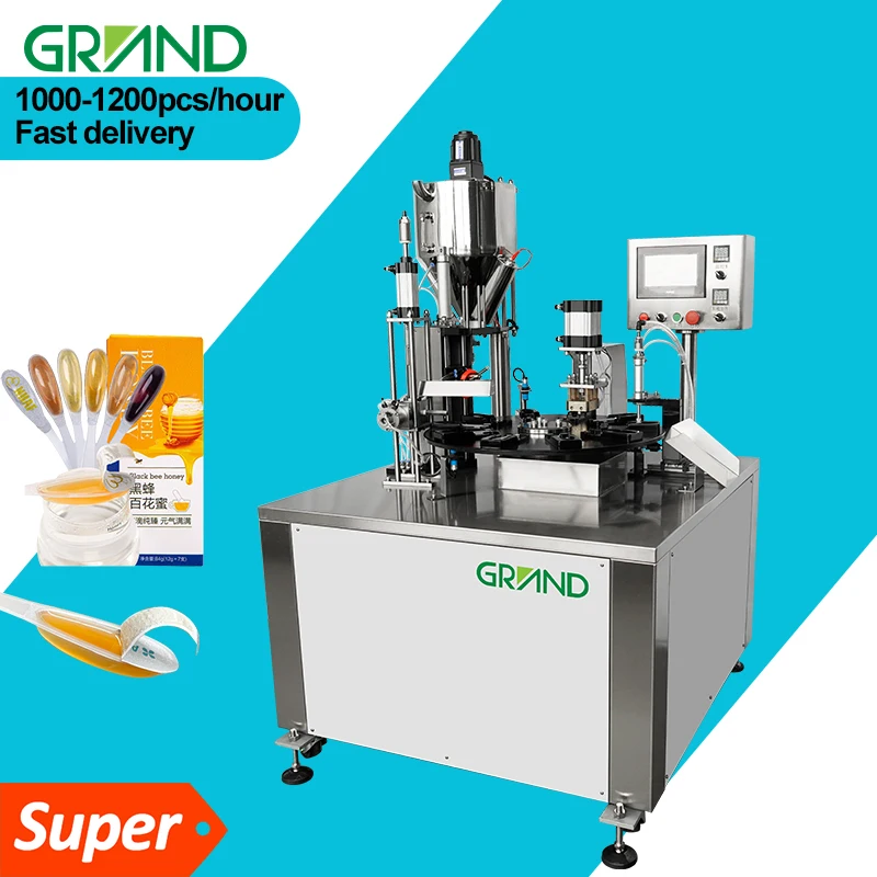 Monodose Cough syrup spoon filling sealing Pharmaceutical machine honey spoon packaging machine