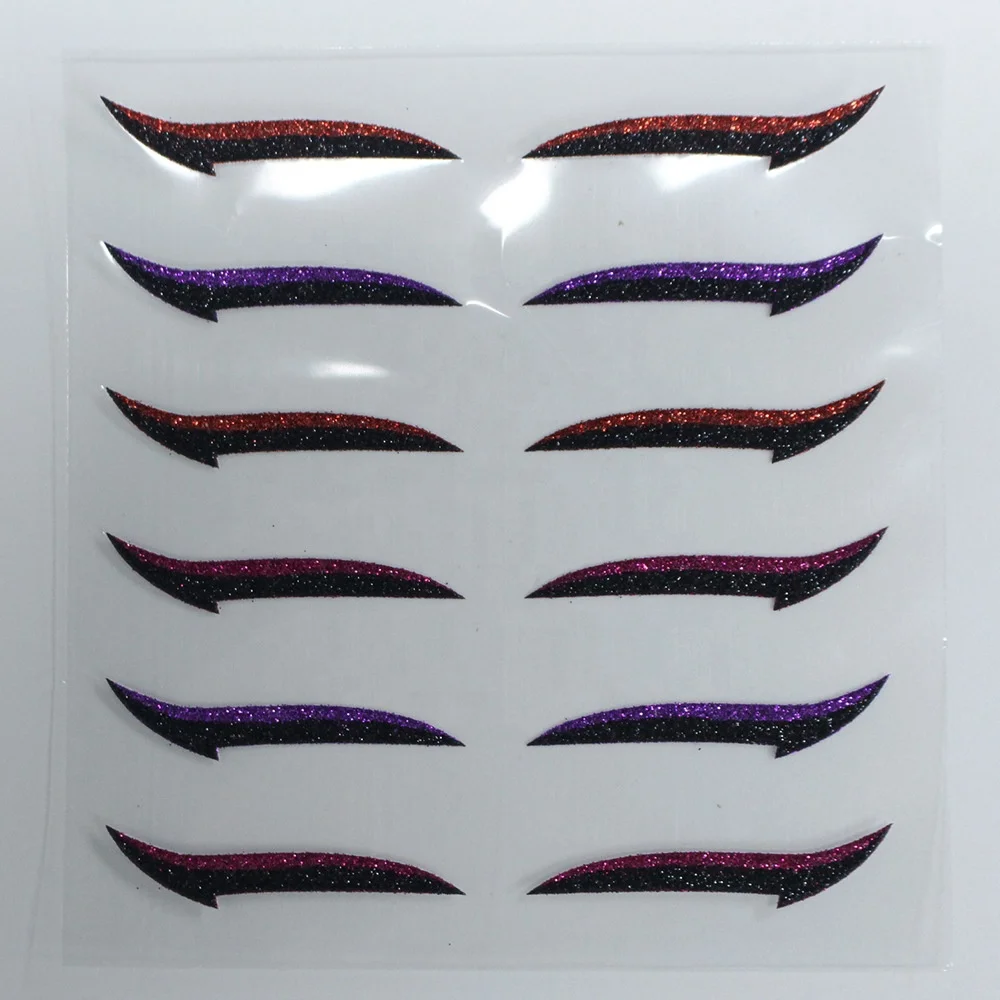 6Pairs/set Waterproof Double Eyelid Line Stick Reusable Sticker Self-adhesive Glitter eyeliner sticker wing tattoo makeup