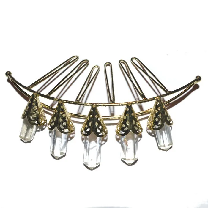 Buy Crystal Quartz 5 Pencil Golden Crown :