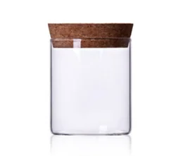 Wholesale Logo Clear Glass Match Jar Glass Candle  Glass Storage Jar Bottle With Cork Lid