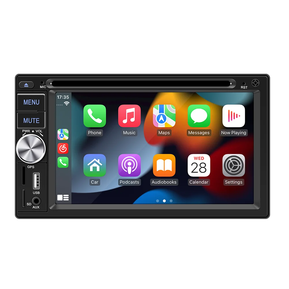 Factory 6.2 Inch Universal Double 2 Din Radio Car GPS Stereo DVD Player With carplay and Android auto