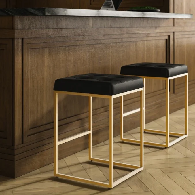 nordic minimalist iron bar stool chair white high bar chairs for kitchen luxury backless bar lounge chair gold base