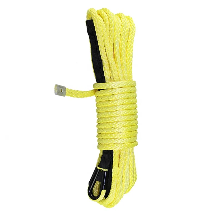 Amazon Best Seller Synthetic high strength Off-road Winch rope Double braided 12MM 12.5 Ton tension Winch rope