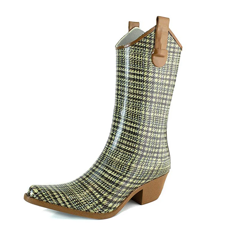 Customized Waterproof Non Slip Botas De Lluvia Women Western American Cowboy