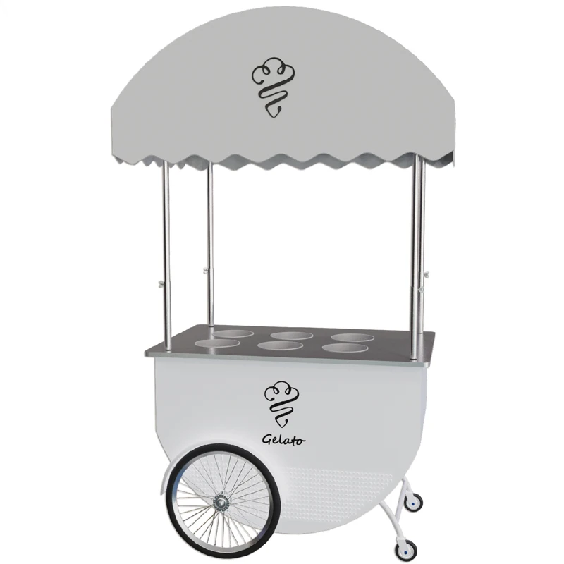 Mobile Outdoor Portable Commercial Food Kiosk Carts Electric Ebike Customized Restaurant Trolley Modern Coffee Bike Metal +wood