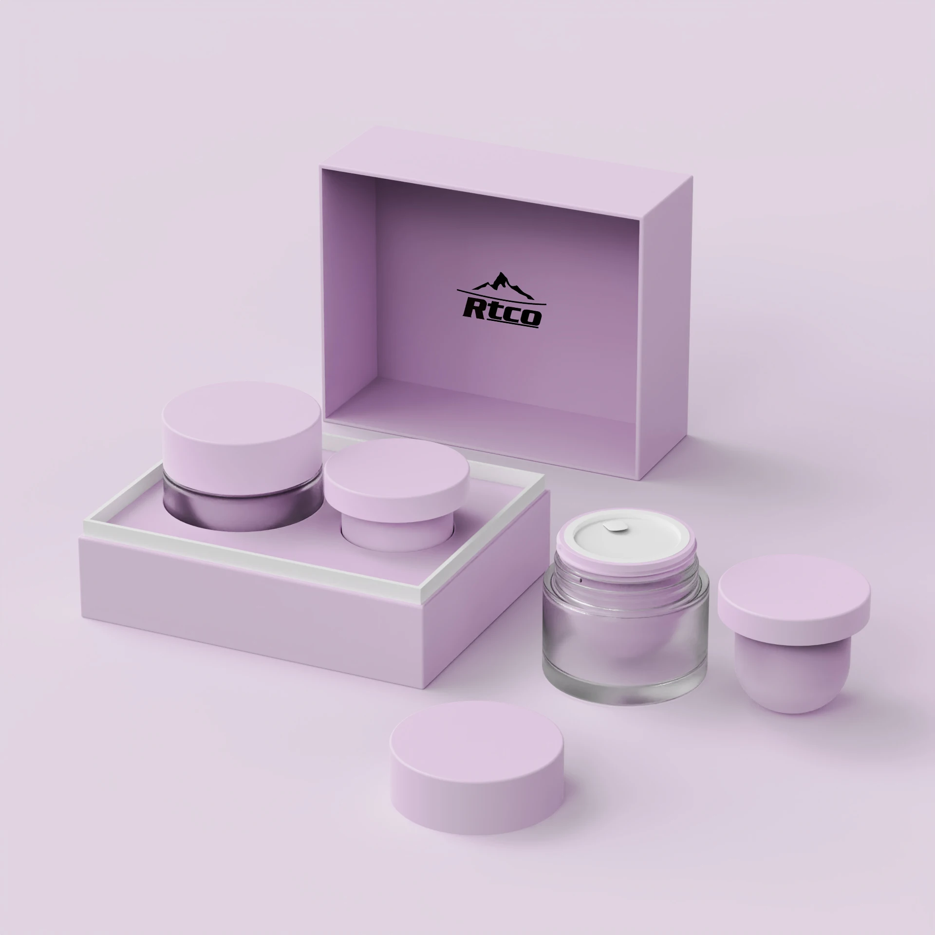 Custom Refillable Cream Jar Body Butter Containers 50G Cosmetics Cream Empty Glass Lotion Jar