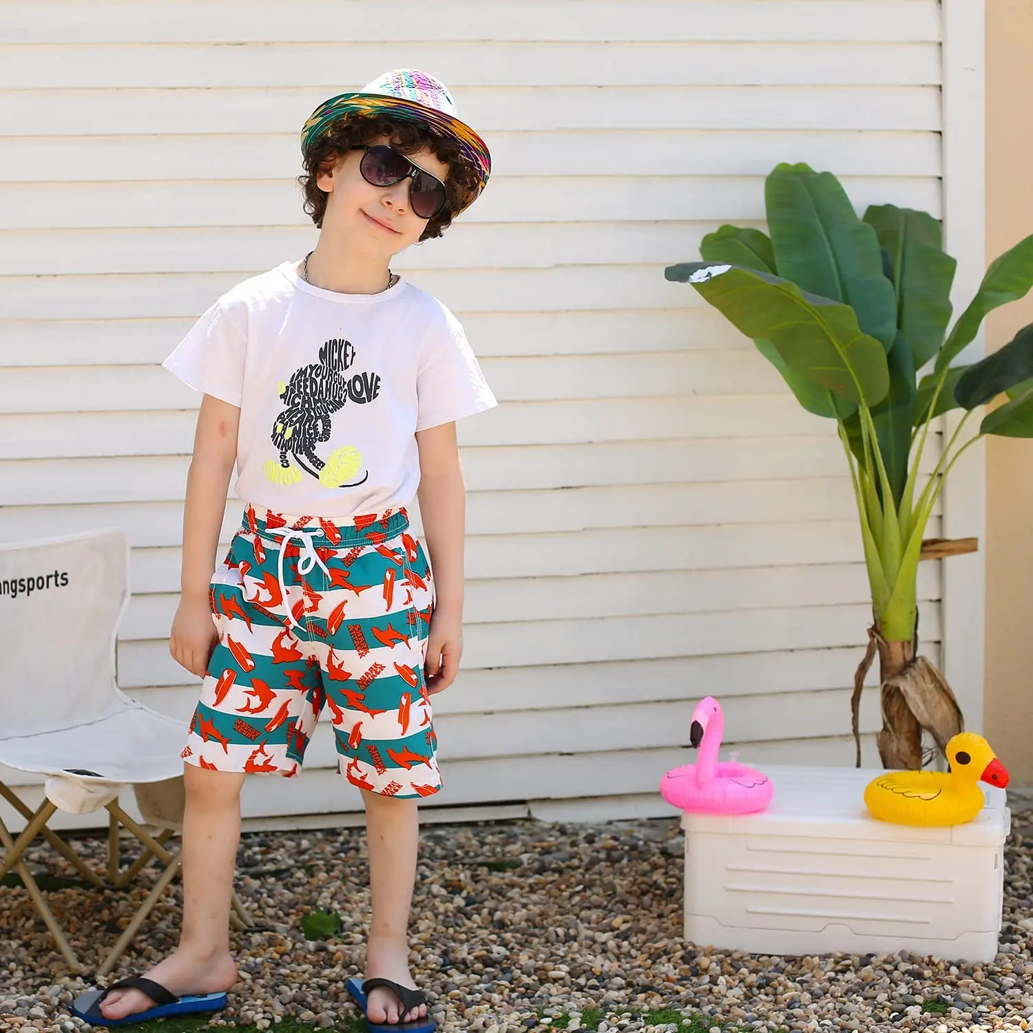 Toddler Boy Swim Shorts Custom 100% Polyester Swim Trunks Boy Swimwear Bathing Suit