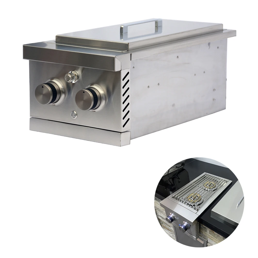 Outdoor Kitchen Stainless Steel 304 Propane Natural Gas Grill Side Burner For Wholesalers