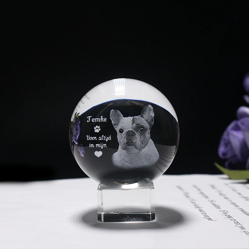 Glass Photo Ball Personalized Crystal Ball Laser Engraving Customized Baby Photo Glass Ball