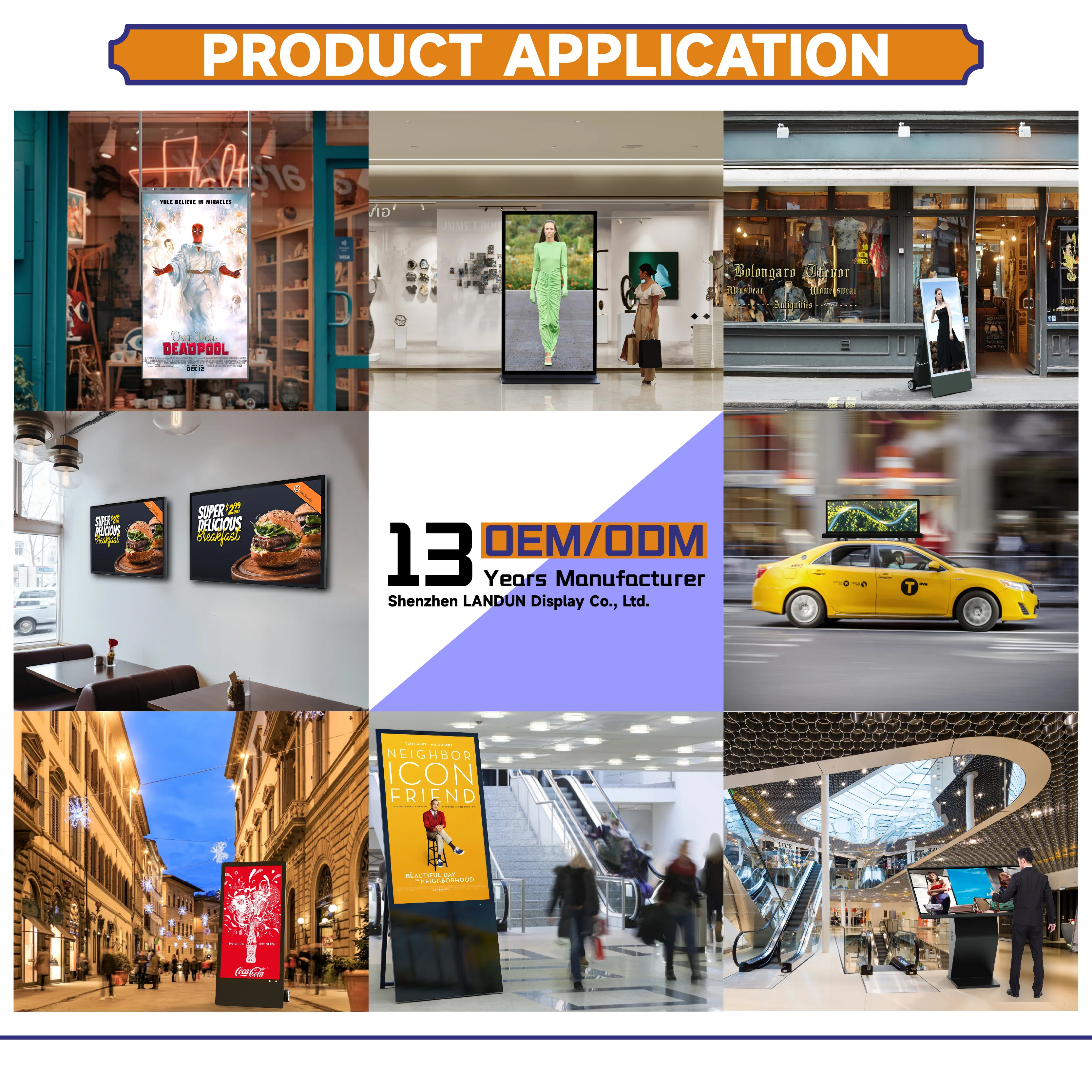 43 Inch LCD Mall Advertising Interactive Players Ultra Slim Black Kiosk Led Screens Indoor SDK P5 Led Sign Rgb Full Color Indoor