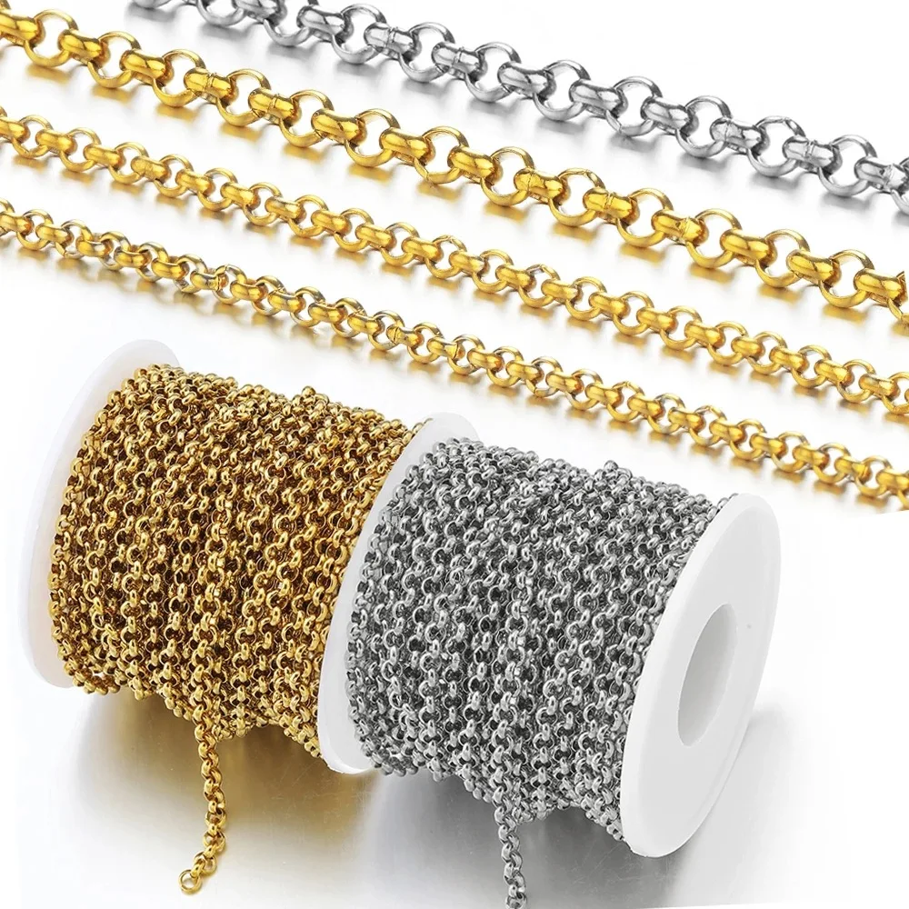 O-образная цепочка с крестом 14k позолоченная из нержавеющей стали браслет ожерелье Diy Ювелирные изделия цепочки для изготовления ювелирных изделий