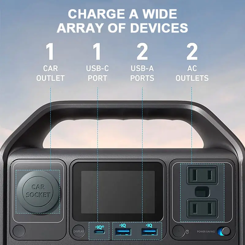 Lifepo4 Portable Power Station, 256Wh Solar Generator (Solar Panel Optional) with LiFePO4 Battery Pack,