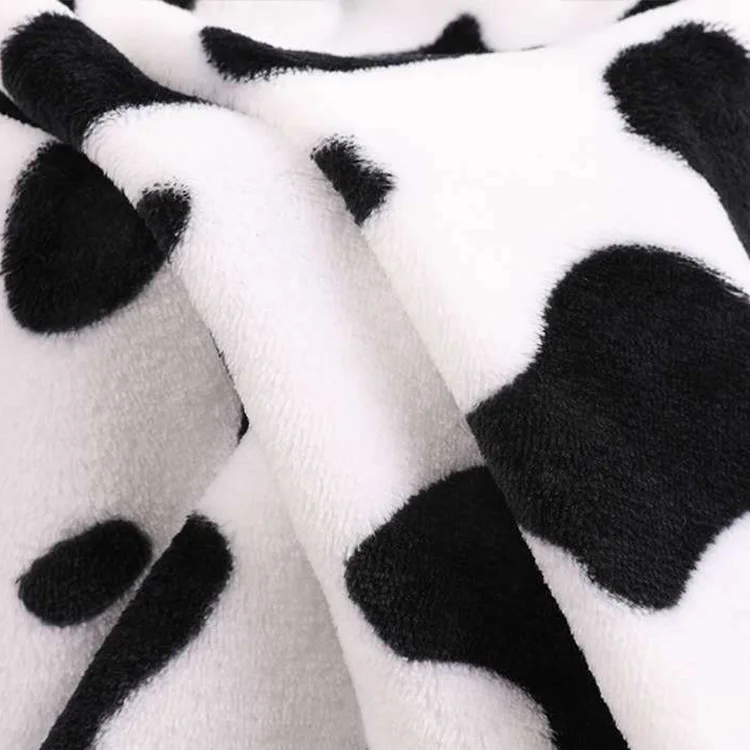 230GSM Dairy Cattle Printing Colorful Polyester Flannel Fleece Fabric Cartoon