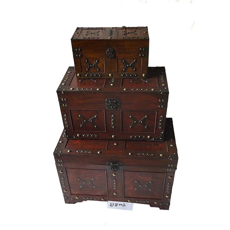 wholesale S3 vintage wooden storage trunk direct sale