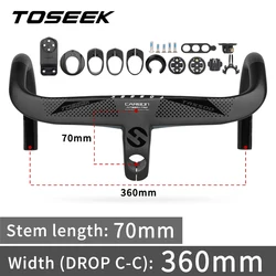 TOSEEK TR5500 Aero углеродный руль для шоссейного велосипеда Интегрированный углеродное волокно ручки бар и