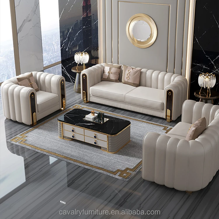 Luxury Modern leather Sofa set,funiture living room sofas,big house sofa couches