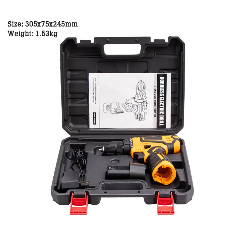 Hot Selling Rechargeable Power Tools 10mm Li-ion Battery Cordless Screwdriver Kits Lithium Electric Impact Drill Set