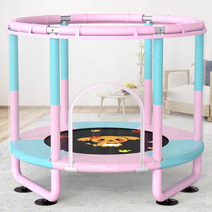 Large Space 5 FT Kids Trampoline Safety Enclosure Net Children Mini Trampoline Indoor Outdoor Fitness Gym Jumping Bed