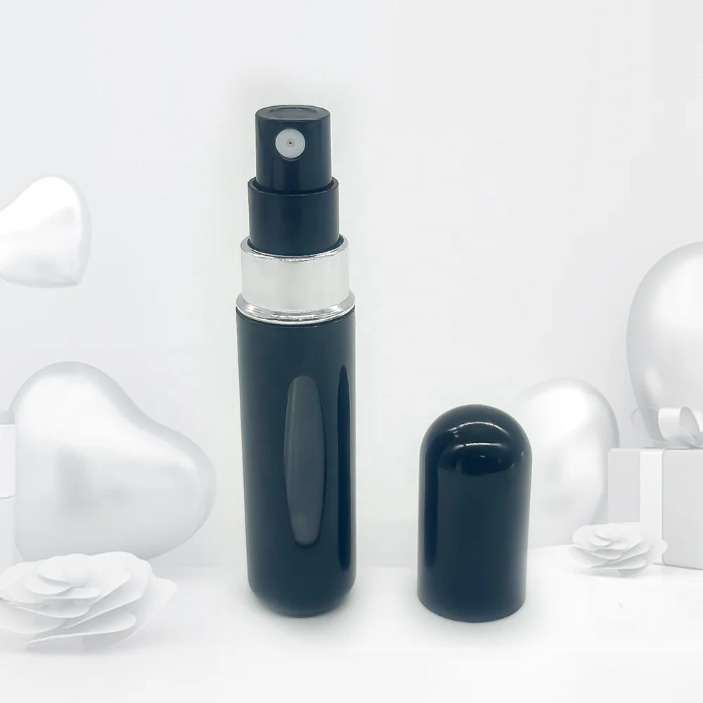 OEM 5ML Mini Portable Revolving Perfume Spray Bottle Empty Aluminum Travel Atomizer with Pump Sprayer Refillable Design