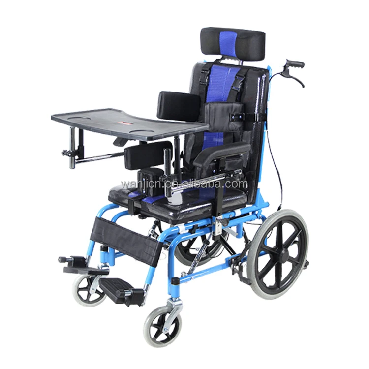 Hospital Pediatric Cerebral Palsy Children Foldable High Back Wheelchair High Back Handle Reclining Transfer Foldable Wheelchair