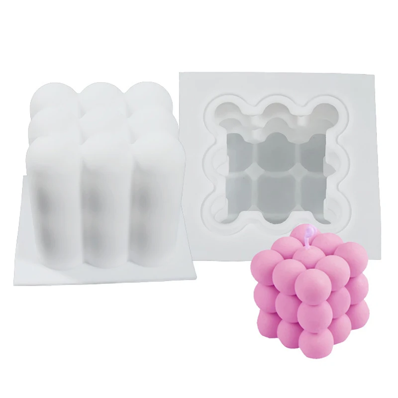 Домашний декор, ручная форма в форме кубика пузырьков для свечей, сделай сам, 3D силиконовые формы для ароматерапии свечей