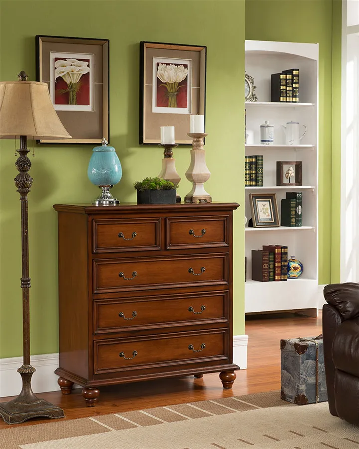 Vintage Style Antique Home Decor 5 Drawers clothes Storage Cabinet for Bedroom