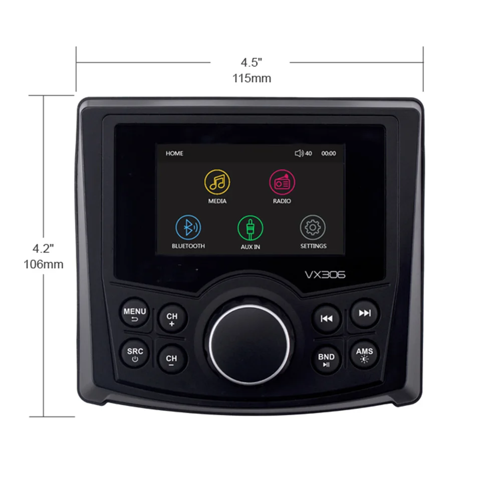 Marine Radio Stereo Entertainment System AM/FM, ANT, USB Stereo  with 3 Zone 4 x 40 amp for Yacht car RV