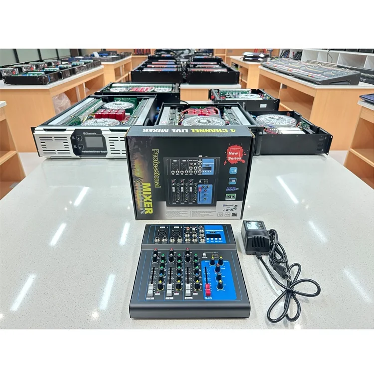 F4 Cheap Mixer Console 4 Channel Small Mixer Audio