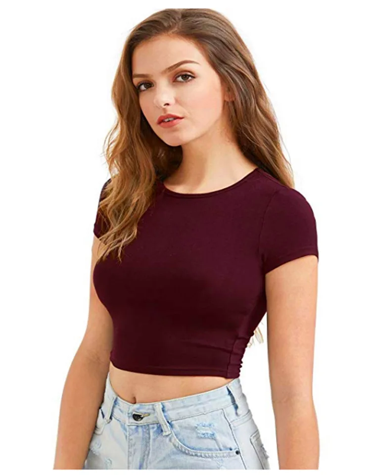 
High Quality Crop Top T Shirt Women Oversized Custom Print 