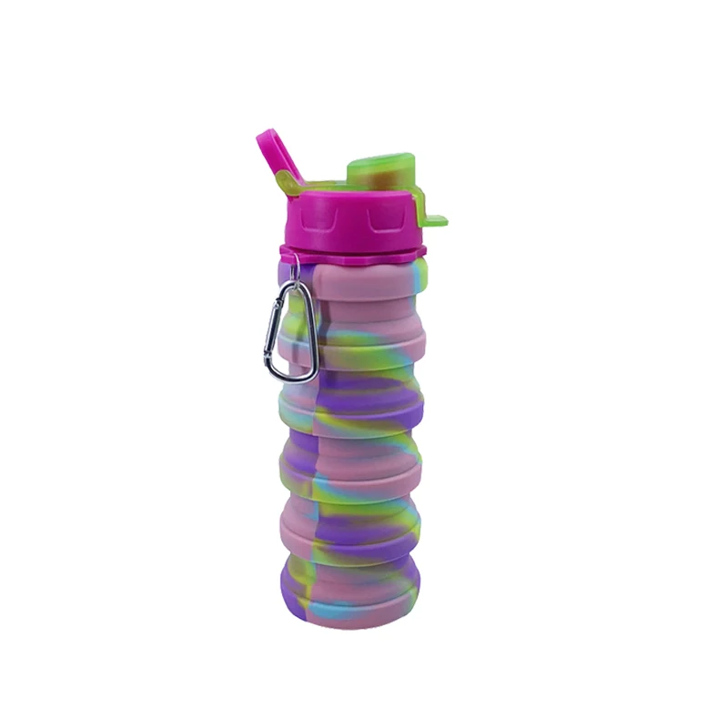 Free High Quality Expandable Folding Collapsible Travel Sports Drinking Silicone Foldable Water Bottle