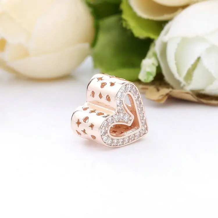 Factory Wholesale 925 silver Heart bangle charms