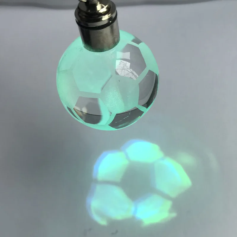 Lilangda Logo Creative Luminous Crystal Sphere Colorful Pendant Decoration Crystal Football Basketball Volleyball Keychain