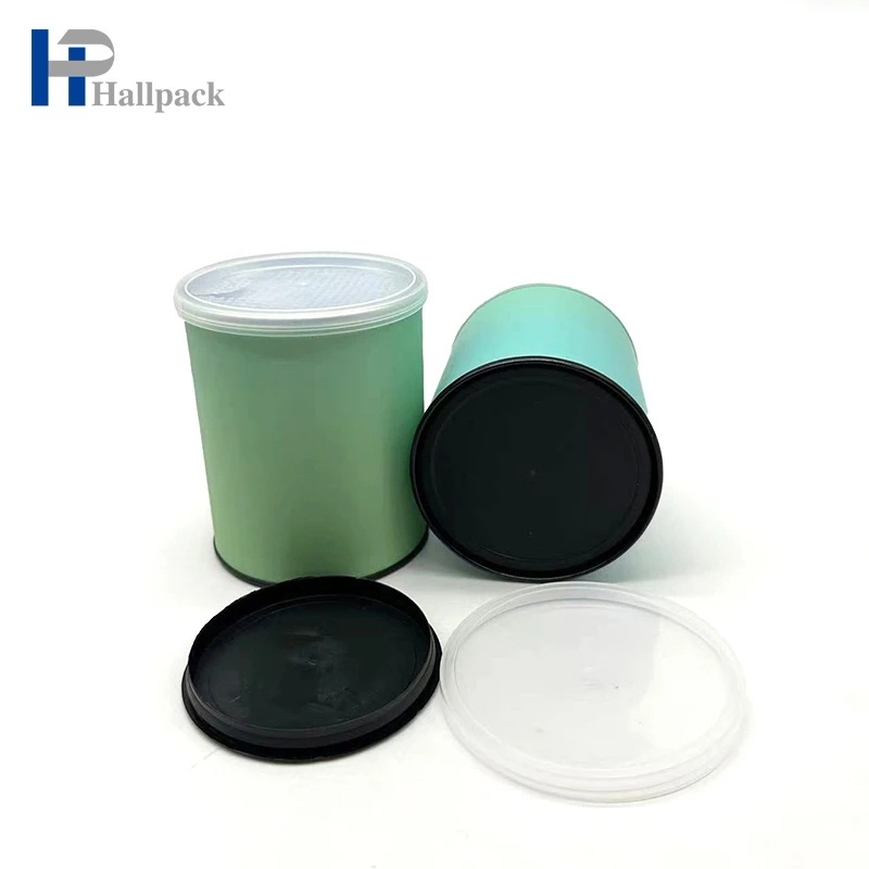 Custom Brand Design Eco-Friendly Kraft Plastic Lid round Cylinder Paperboard Tube for Craft and Packaging Use