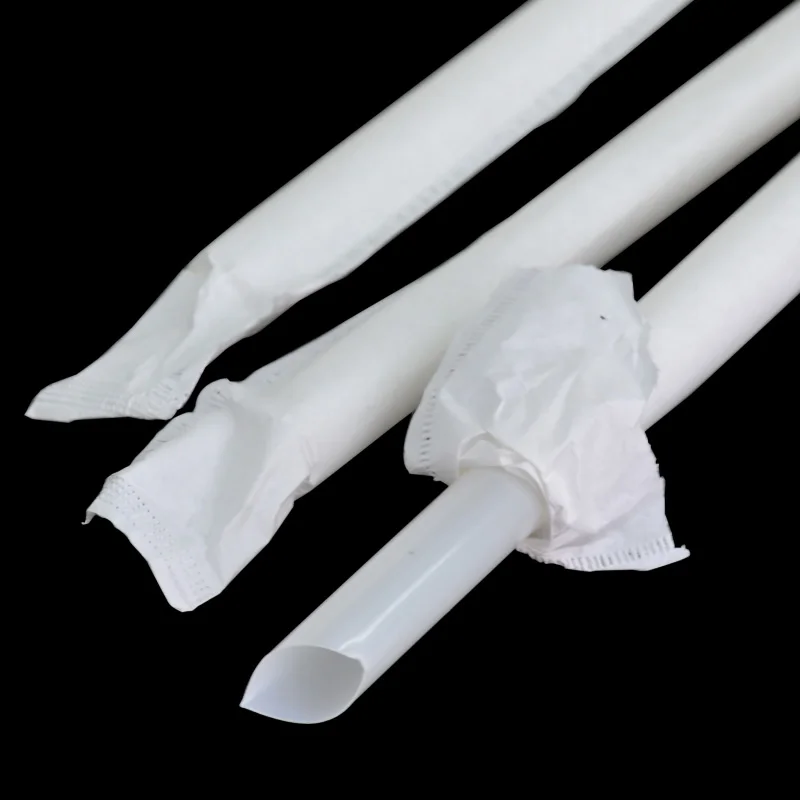 PLA straws individual wrapped compostable drinking straws for bubble tea/beverage/smoothie