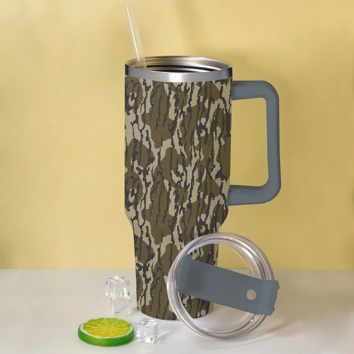 New Stainless Steel 40 OZ Cup Funny Retro Camo Print Tumbler