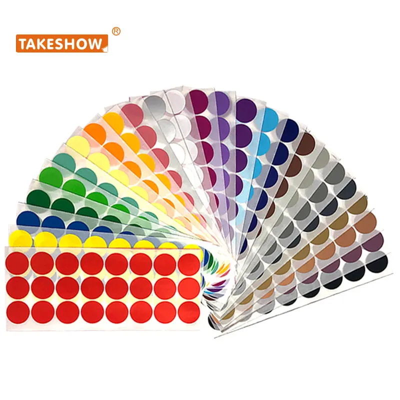 Wholesale customize  spot colorful dot label paper round sticker Sheets Hot sale products marking labels dot stickers