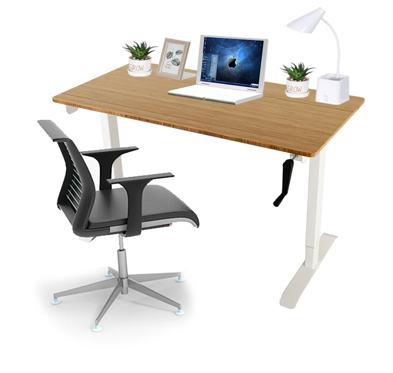 NATE Hot Sale Wholesale ODM OEM Home Office Ergonomic Hieght Adjustable Sit Stand Standing Manual Hand Crank Desk