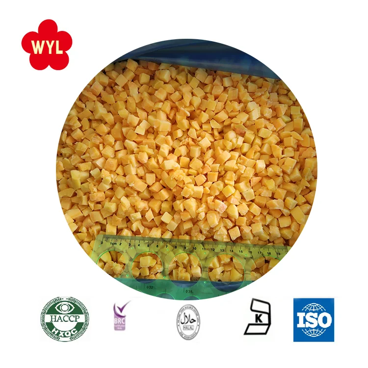 Ready to Eat IQF Sweetened Chinese Yellow Peaches Yellow Peach Dices in Bulk for Distribution