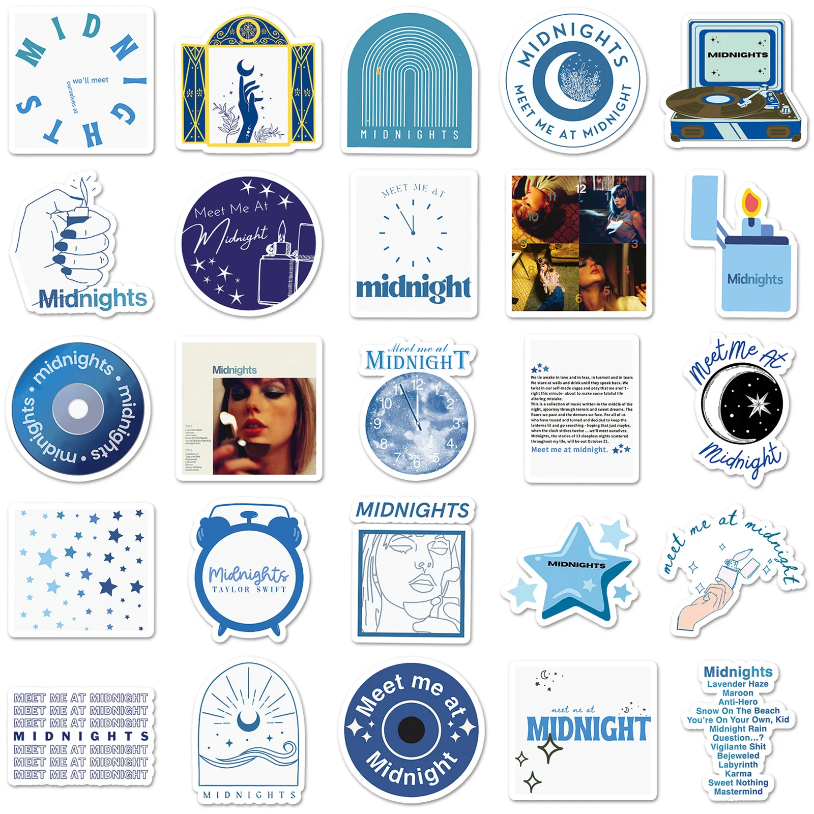 50pcs Midnights Music album Taylor stickers graffiti stickers Scrapbook vinyl singer celebrity fans sticker