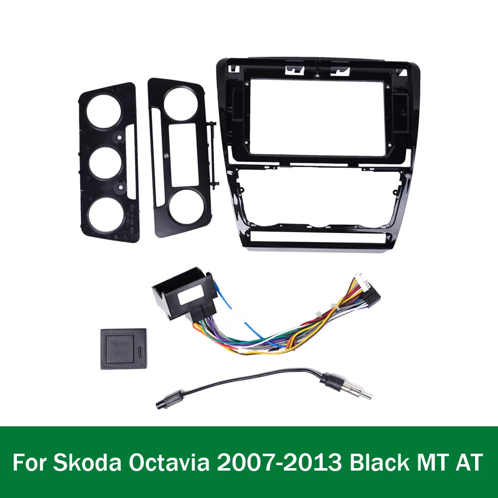 Автомобильная панель GPS навигации для Skoda Octavia 2007-2013 10 дюймов экран радио облицовки Панель рамка 2 Din головное устройство стереорамка