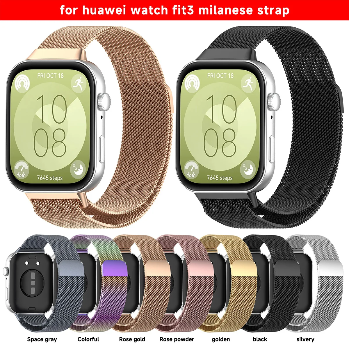 Milanese Loop Band For Huawei Watch Fit 3 Strap Smart Magnetic Stainless Steel Correa For Huawei fit 3 Watchband Accessories