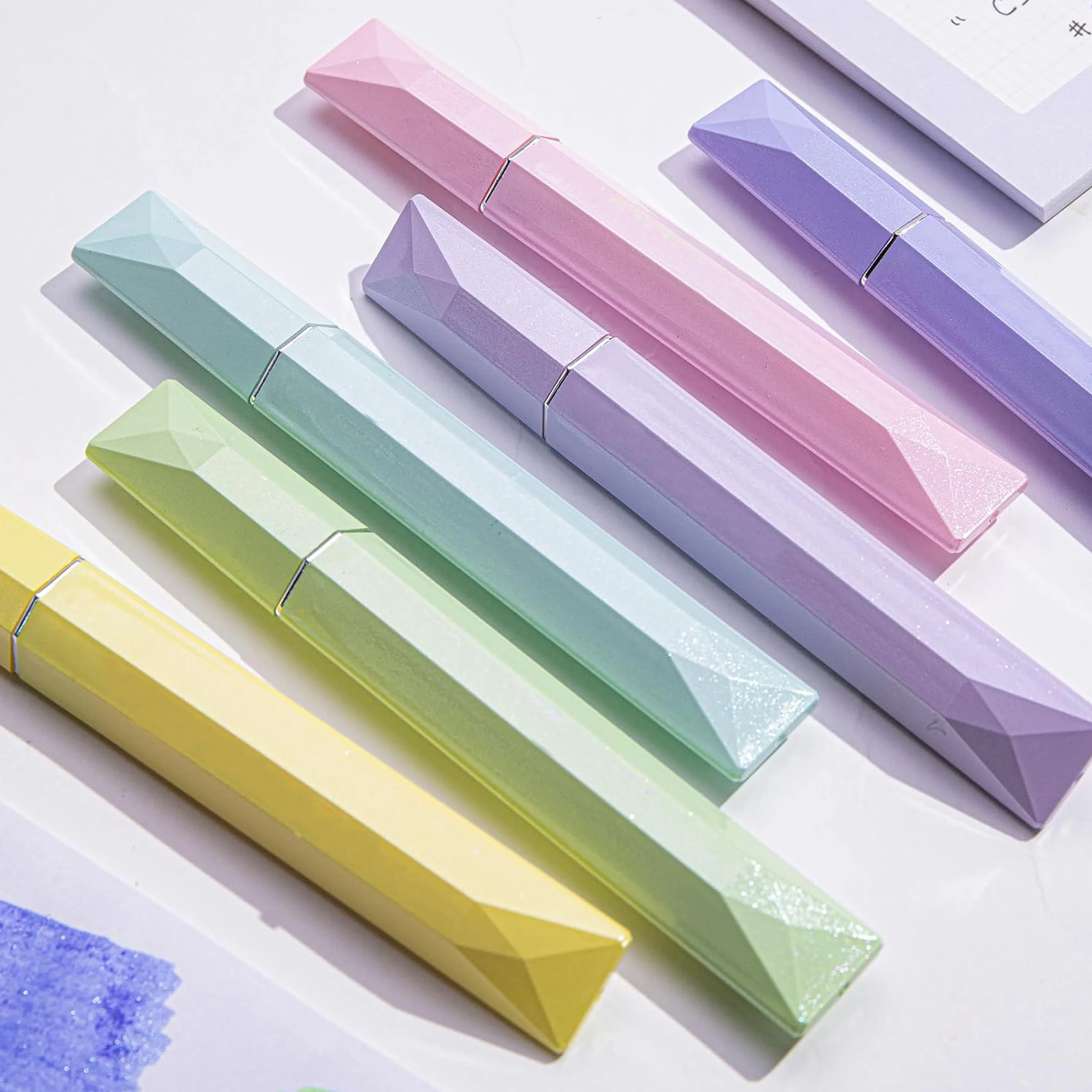 12 Assorted Colors Pastel Bible Highlighters Glitter Highlighter Marker Pen Set