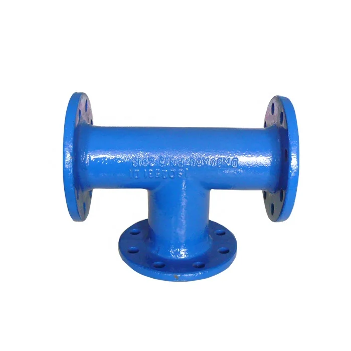 ISO 2531 PN16 cement lined FBE coated cast ductile iron pipe fittings-all flanged tee