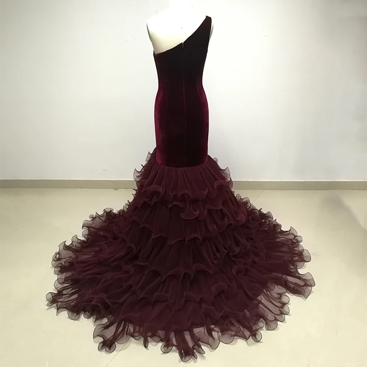 
2020 new formal one shoulder party gown long mermaid evening prom dresses 